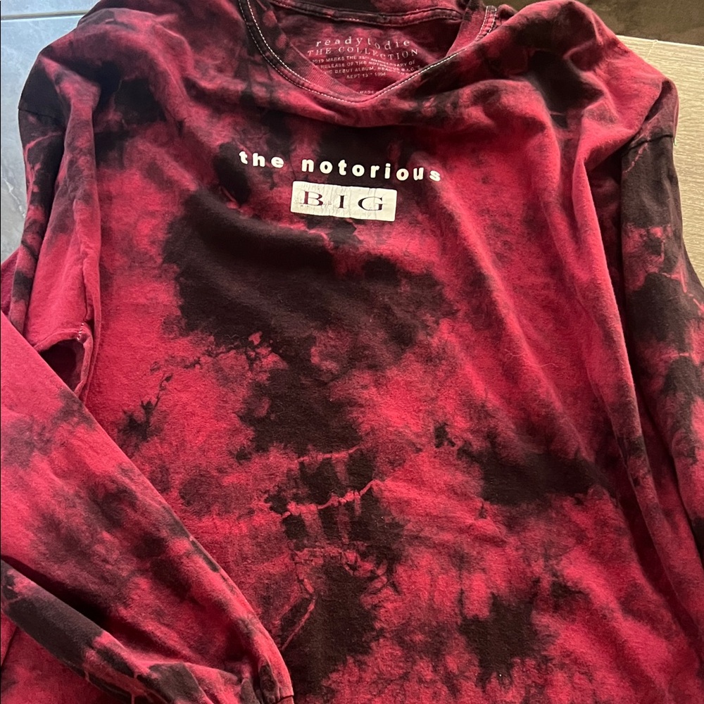 Red and Black Tie-Dye Long Sleeve Shirt
